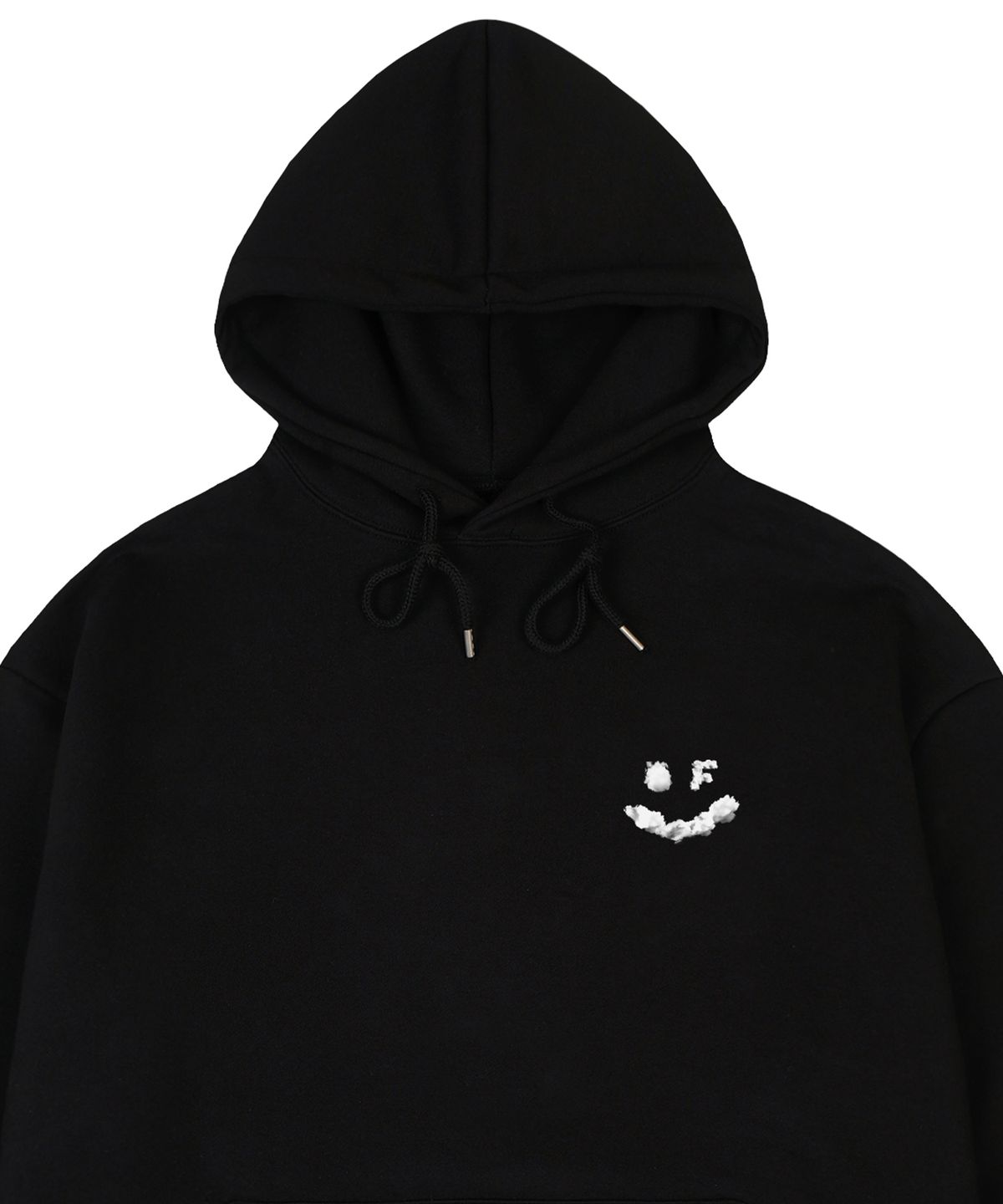 그레이버(GRAVER) [UNISEX]스몰 구름 드로잉스마일 후드티_블랙