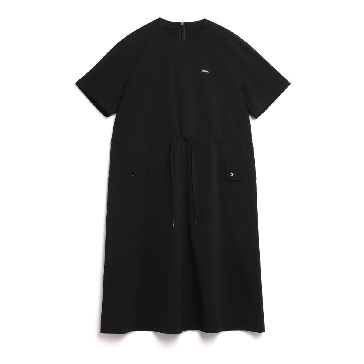 내셔널지오그래픽(NATIONALGEOGRAPHIC) N242WOP910 아델리 경량 우븐 스트레치 라운드넥 원피스 CARBON BLACK