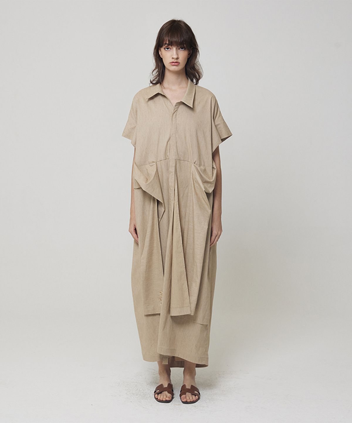 므아므(MMAM) Tie sleeve detail shirt dress
