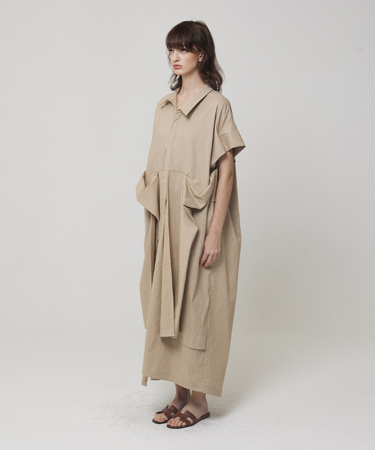 므아므(MMAM) Tie sleeve detail shirt dress