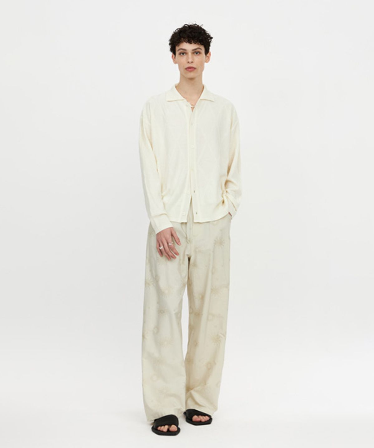 유스(YOUTH) Fringe Knit Collar Cardigan - Ivory