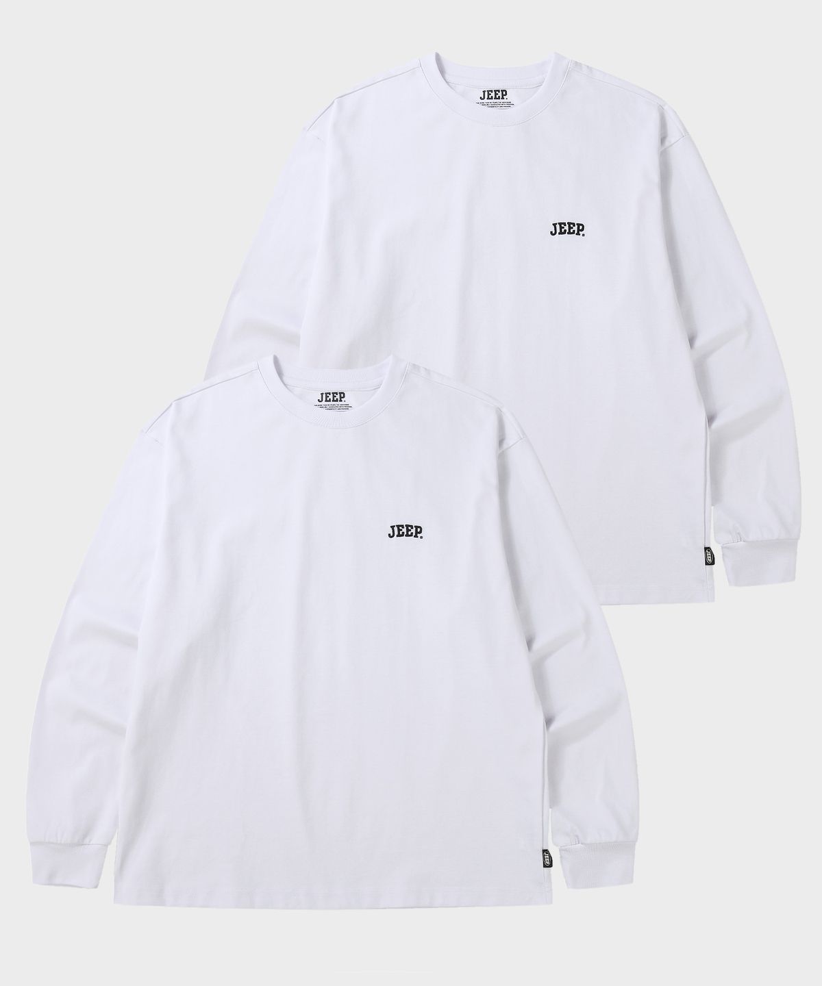 지프(JEEP) [2PACK] 16수 싱글 베이직 빅로고 롱슬리브 티셔츠 (JQ5TSU754BK)