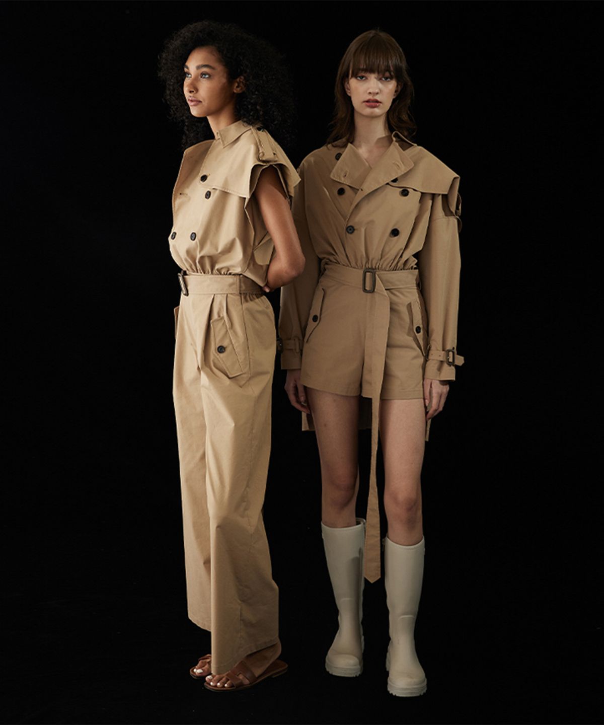 므아므(MMAM) Signature sleeveless trench coat jumpsuit