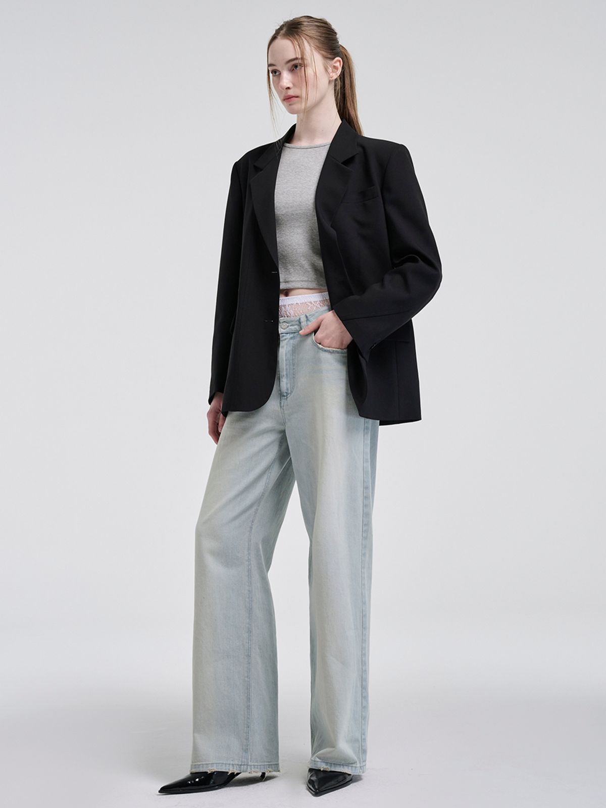 에트몽(ETMON) Stitch Line Single Jacket, Black