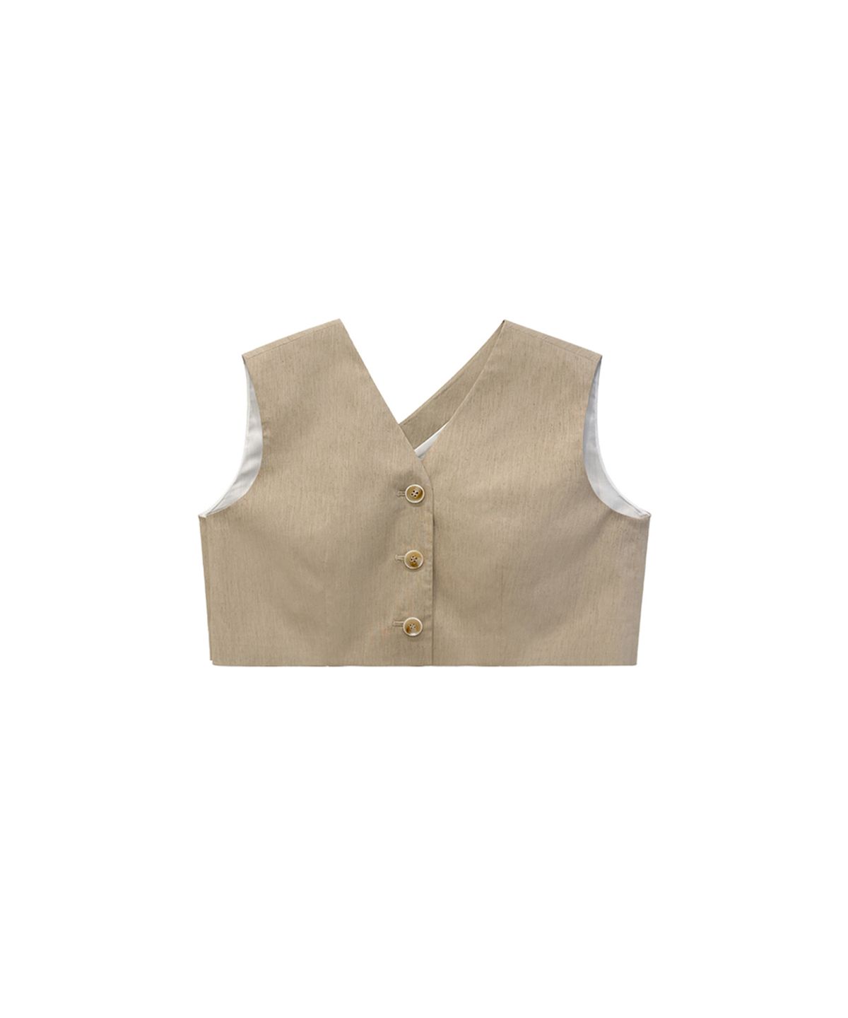 므아므(MMAM) Asymmetric origami crop vest