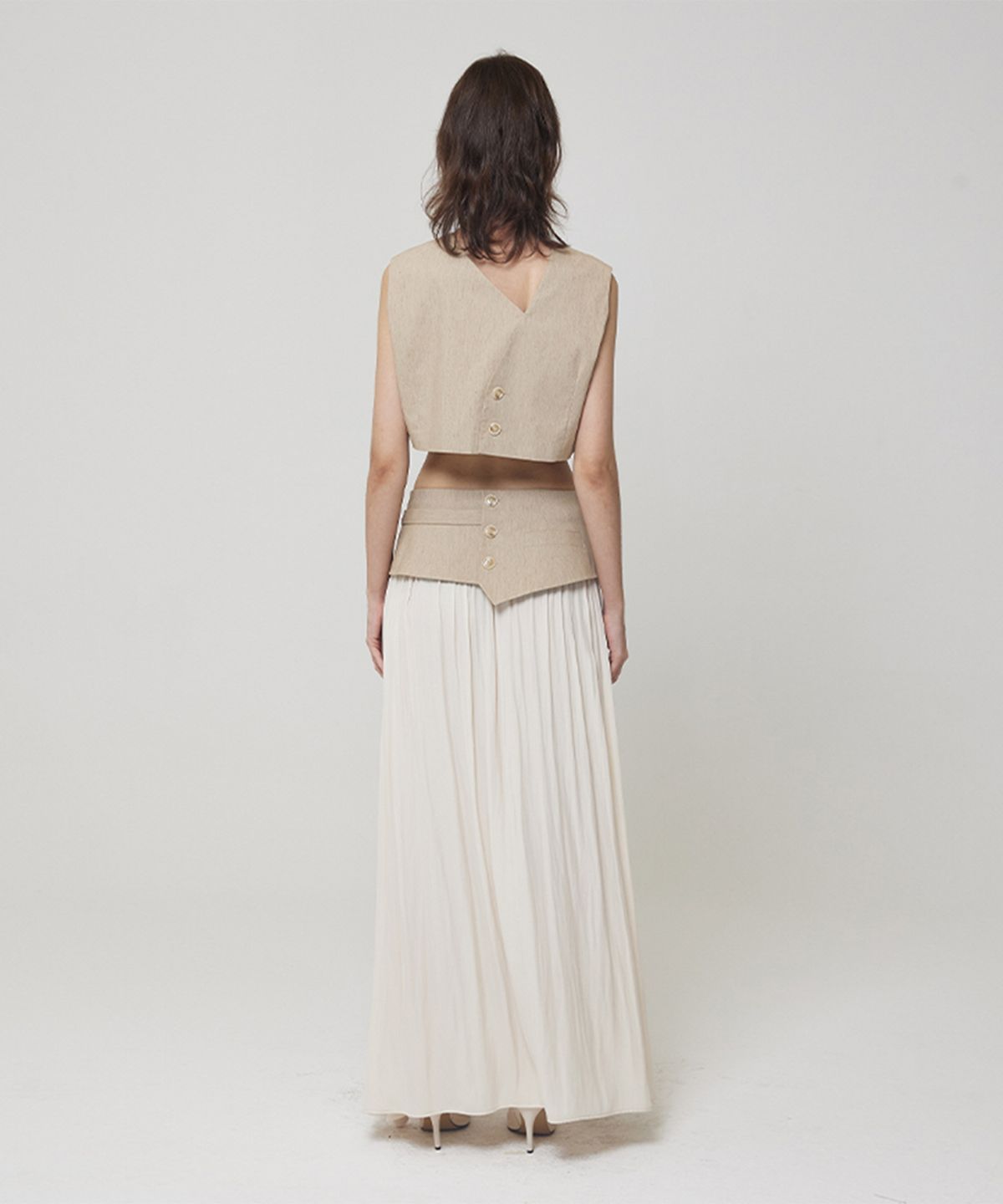 므아므(MMAM) Origami crop layered chiffon long skirt
