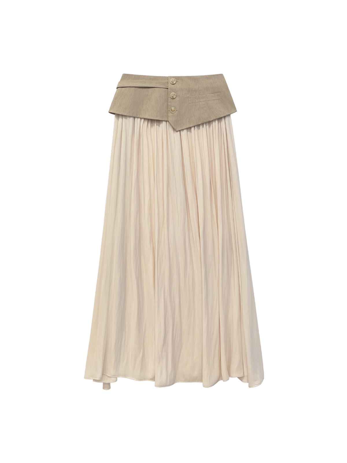 므아므(MMAM) Origami crop layered chiffon long skirt