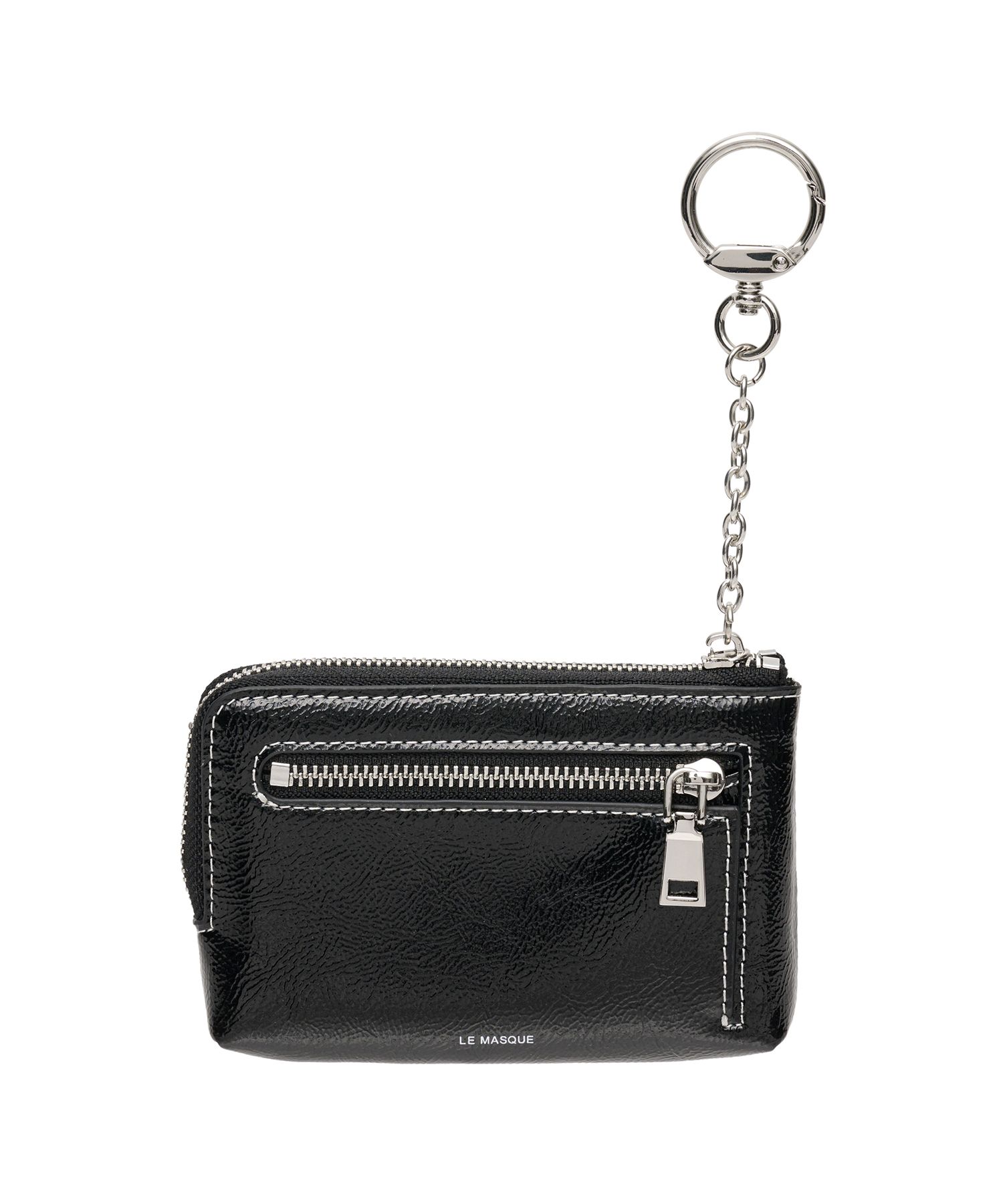 ★lemasque★ Daisy Keyring Coin Zipper Card Wallet Pouch Bla Daisy Keyring Coin Zipper Card Wallet Pouch Black - Shop