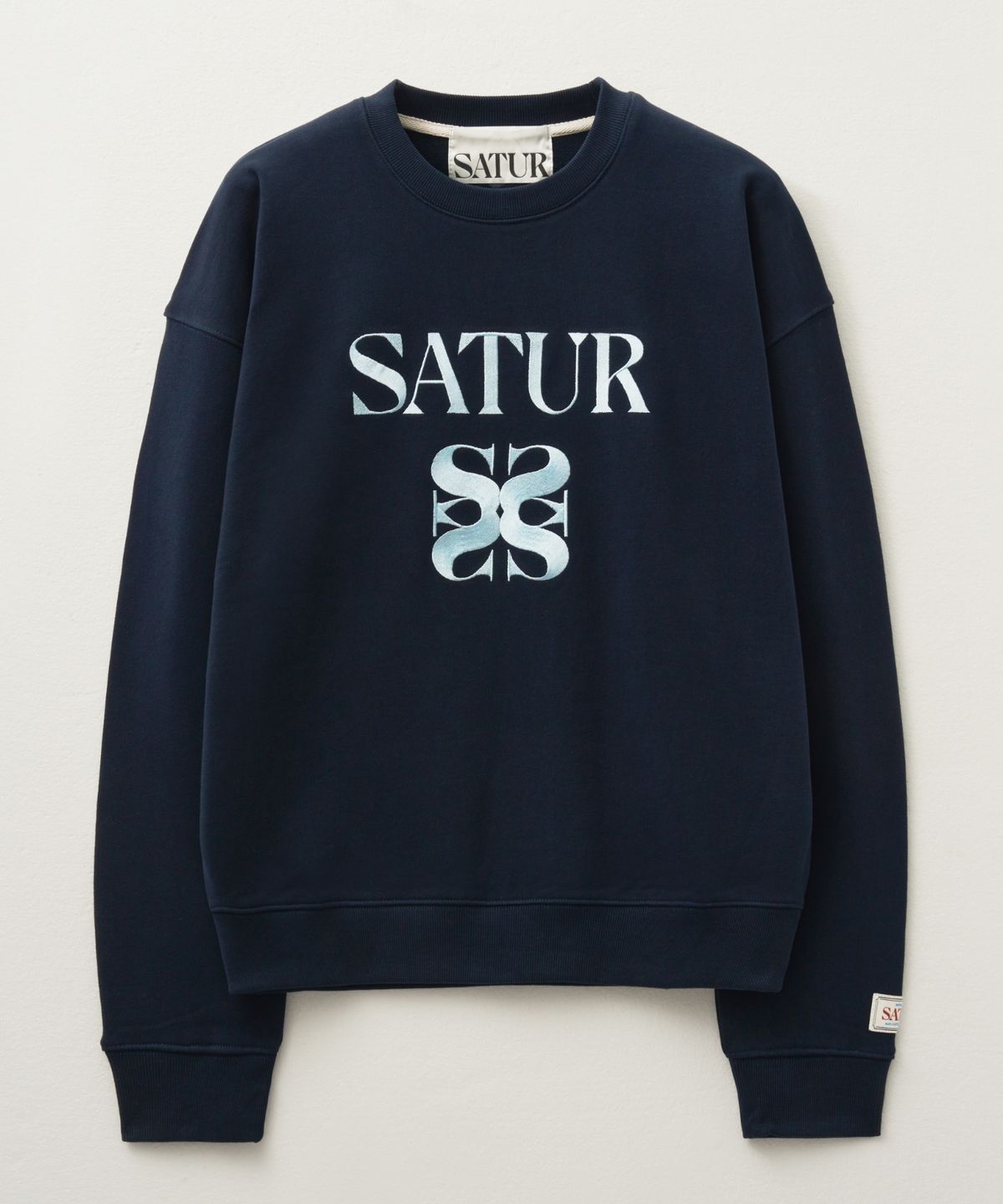 세터(SATUR) 클래식 로고 스웨트셔츠 클래식 네이비