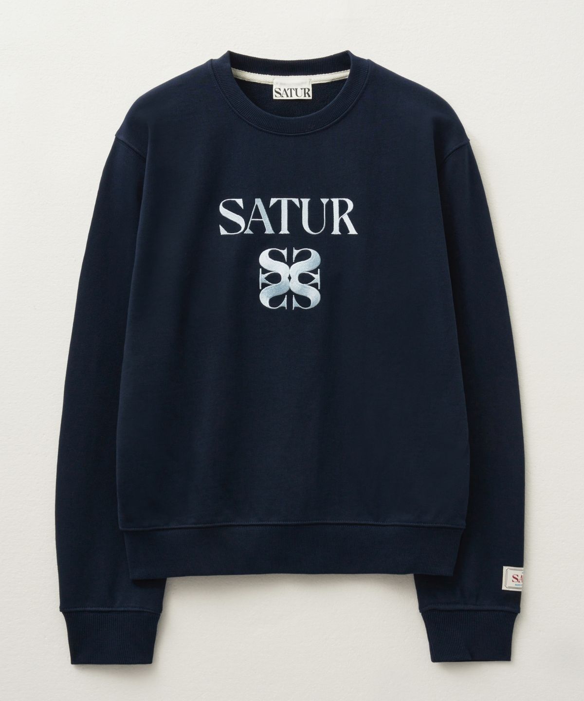 세터(SATUR) 클래식 로고 스웨트셔츠 클래식 네이비