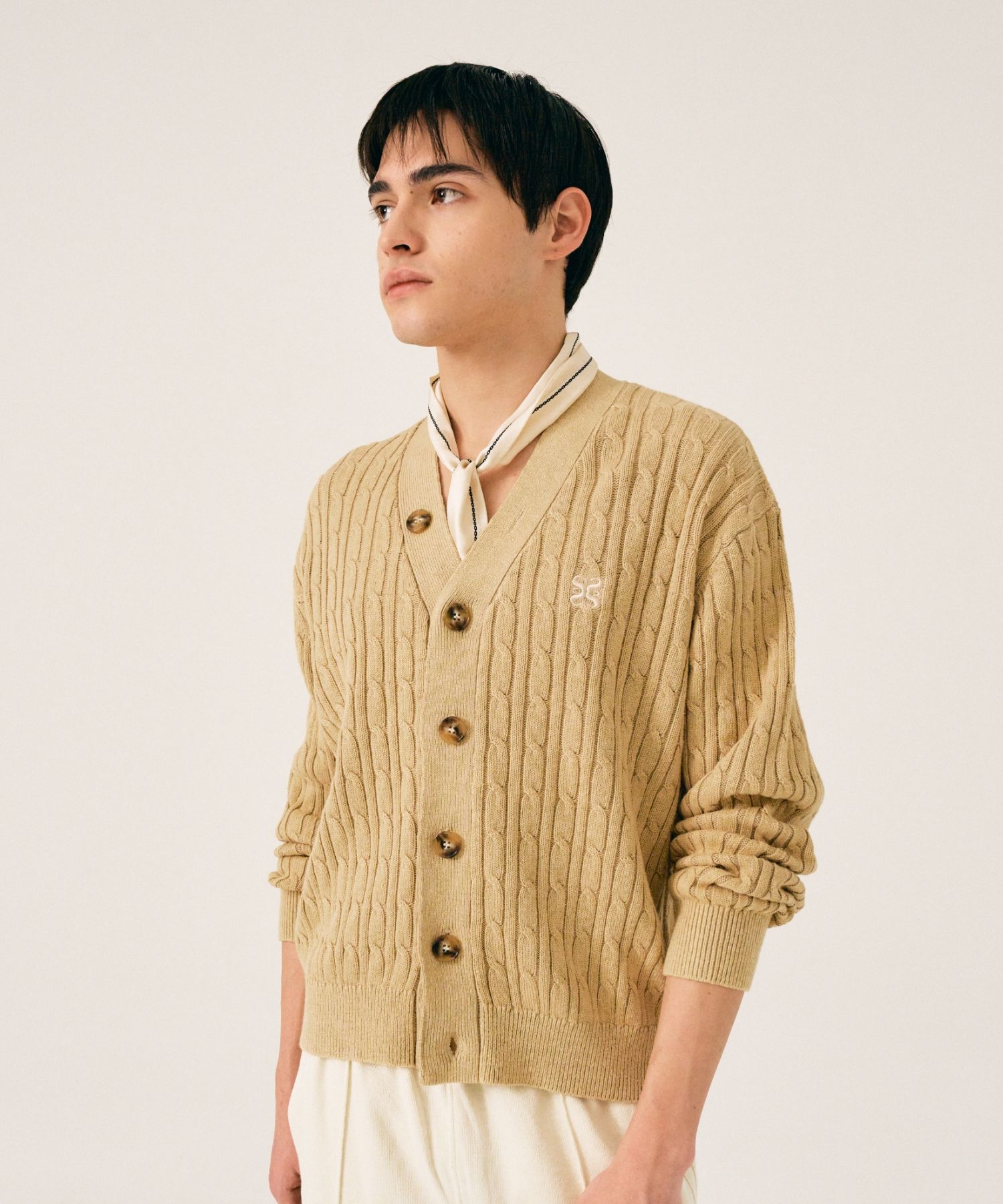 ★SATUR★ Pharaoh Oversized Cable Cardigan Organic Beige MUSINSA | SATUR Faro oversized cable cardigan organic beige