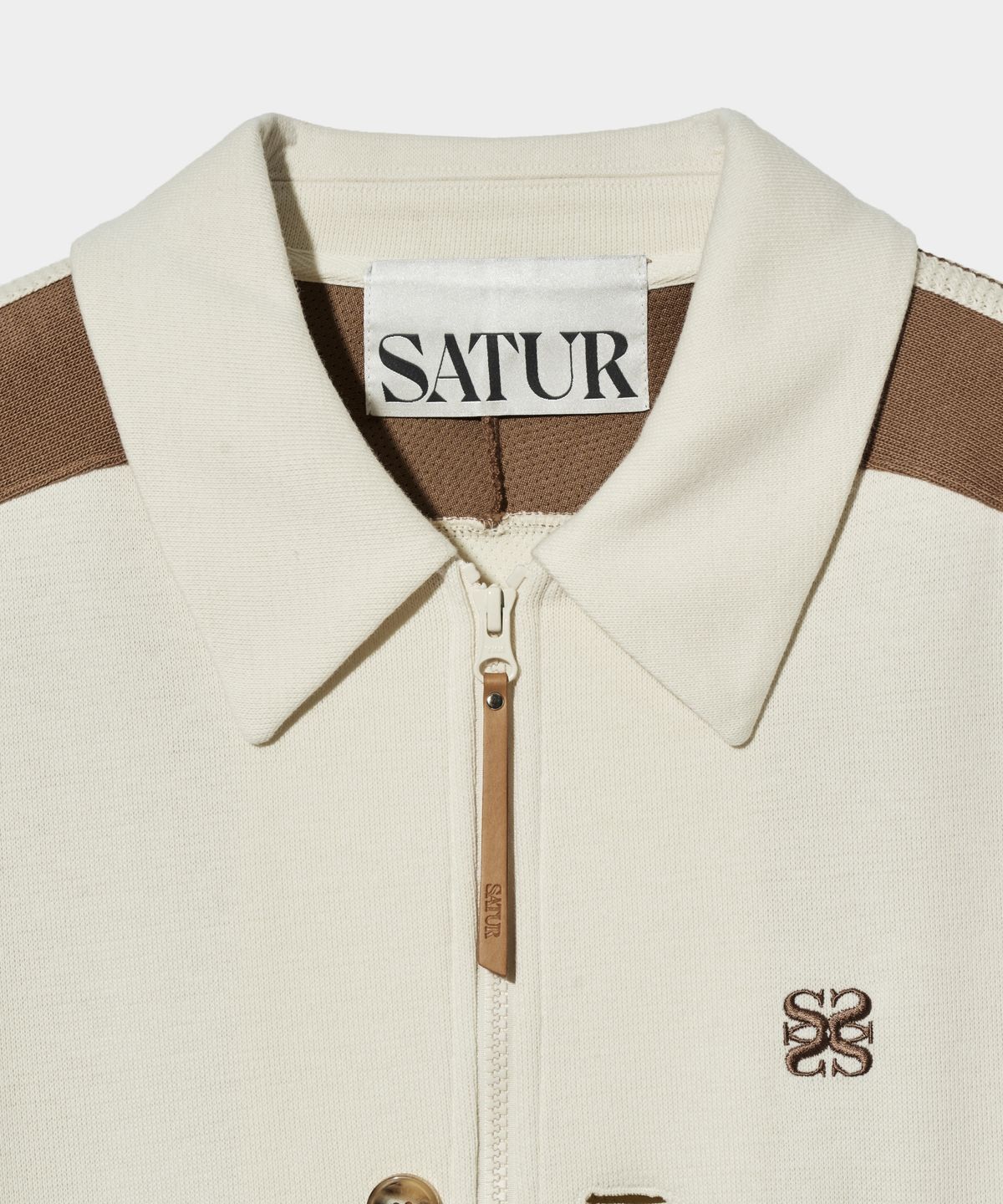세터(SATUR) 로턴 칼라 트랙 집업 자켓 리조트 크림