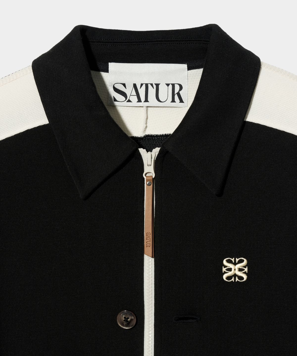 세터(SATUR) 로턴 칼라 트랙 집업 자켓 캐비어 블랙