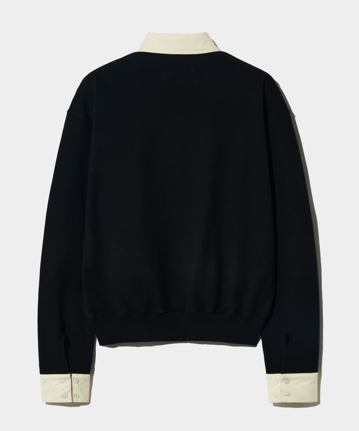 MUSINSA公式 | SATUR Applique Logo Cuffs Sweatshirt Resort Black