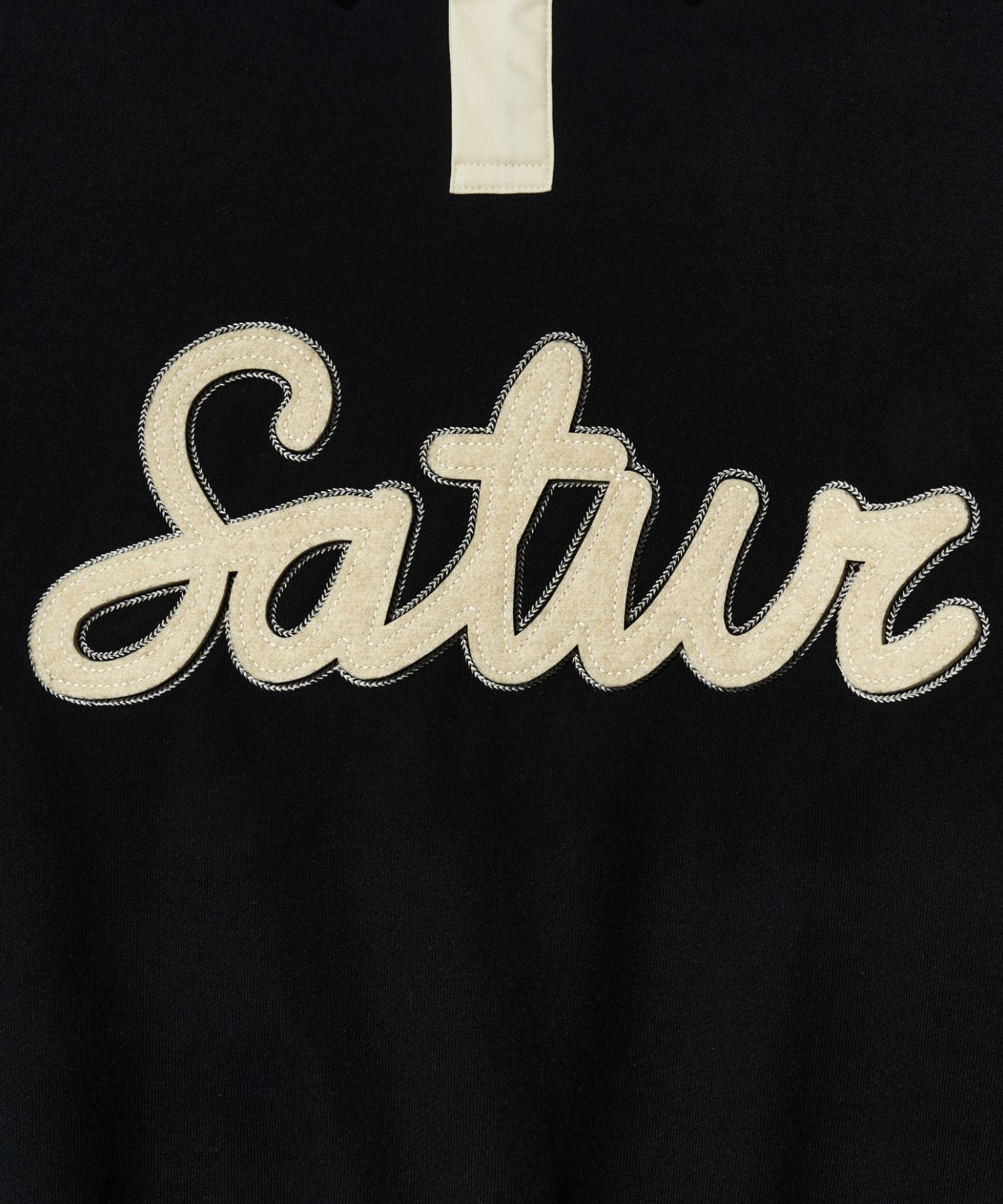 MUSINSA公式 | SATUR Applique Logo Cuffs Sweatshirt Resort Black