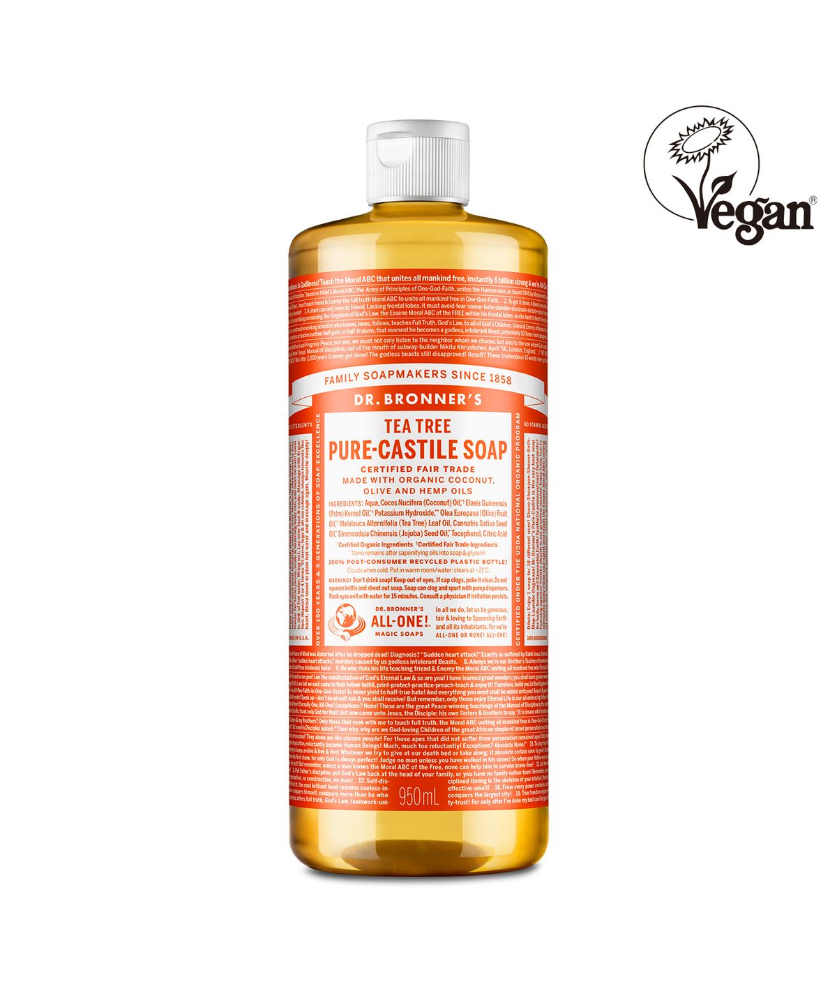 닥터 브로너스(DR.BRONNER'S) [페이스&바디클렌저]티트리 퓨어 캐스틸 솝 950ml