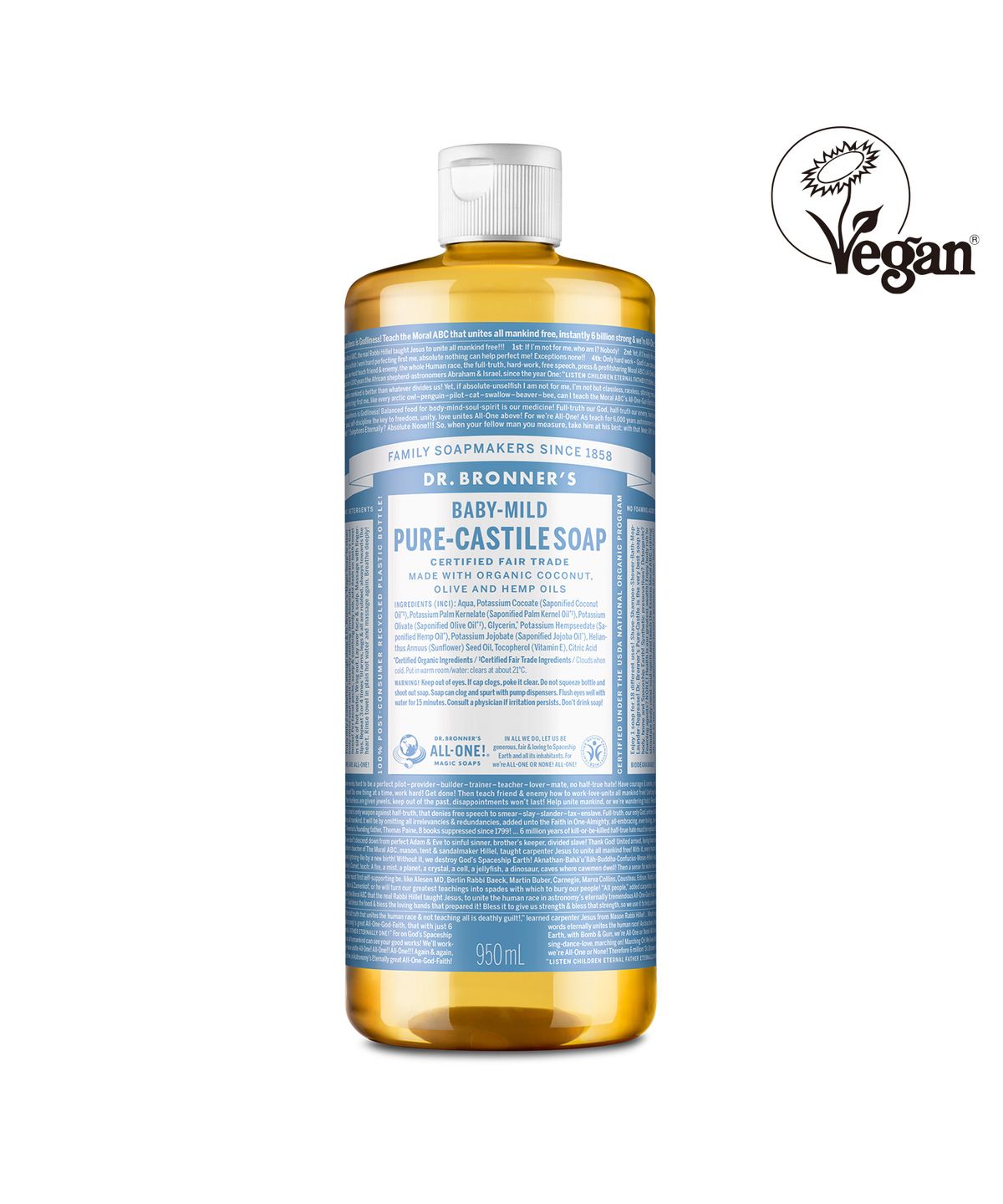 닥터 브로너스(DR.BRONNER'S) [페이스&바디클렌저]베이비 마일드 퓨어 캐스틸 솝 950ml