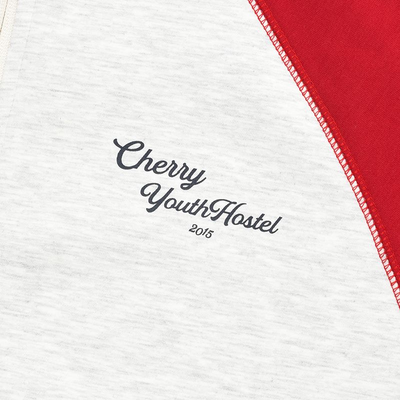 MUSINSA | KIRSH Color Mix Raglan Hooded Zip-Up [Red]