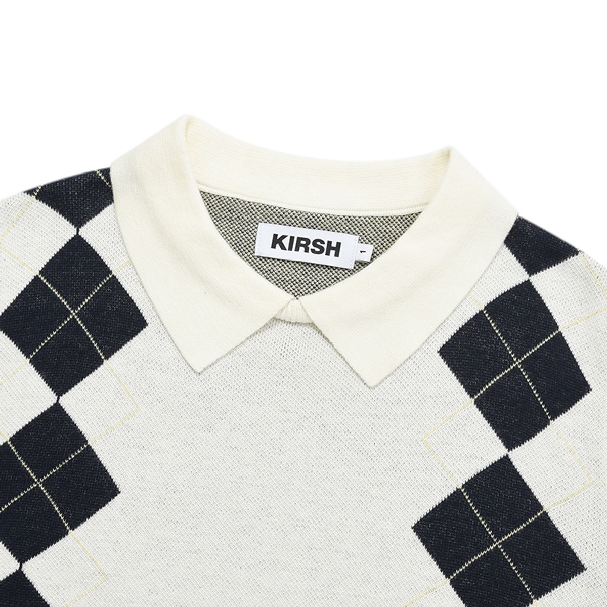 키르시(KIRSH) 아가일 패턴 쇼츠 슬리브 니트 [아이보리]