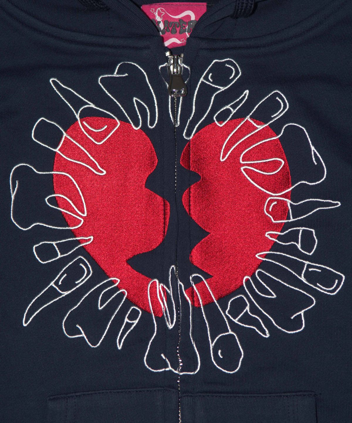 카터(KATER) Broken Heart zip-up hoodie - NAVY