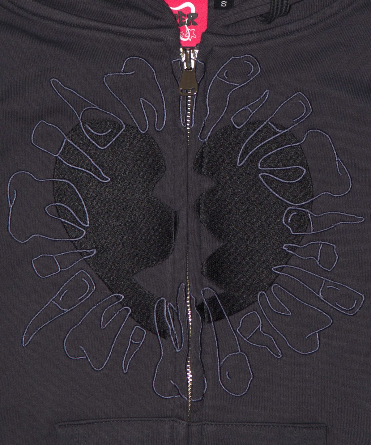 카터(KATER) Broken Heart zip-up hoodie - GRAY