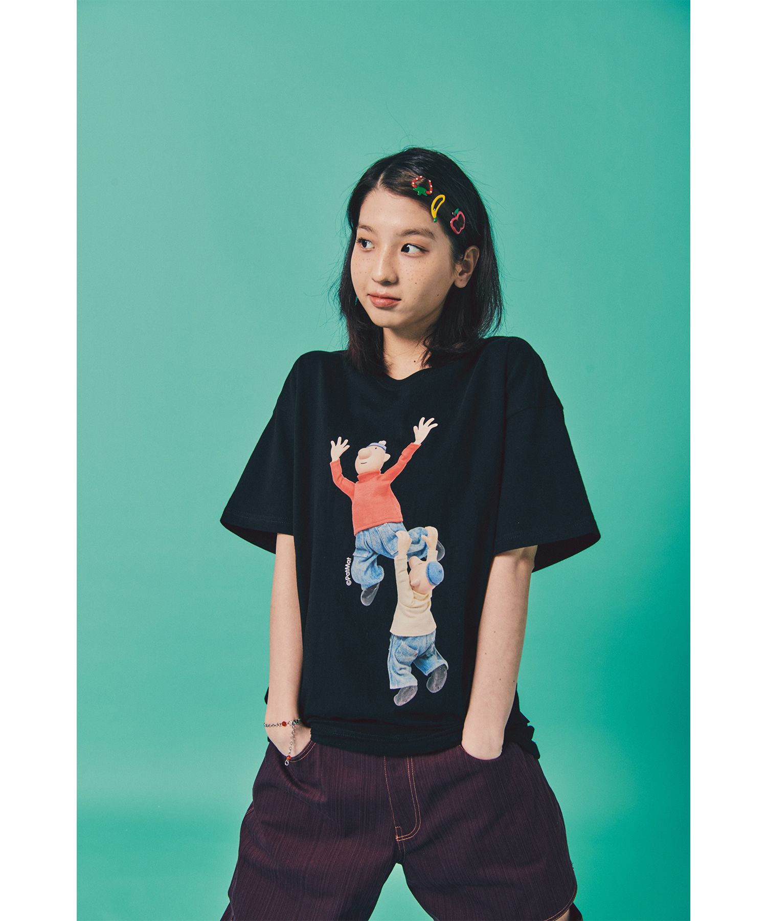 Tシャツ・カットソー LAUGHER PATMAT WOW T-SHIRT BLACK PM17 MUSINSA公式 | LAUGHER [PAT&MAT] Wow, T-shirt. - Black
