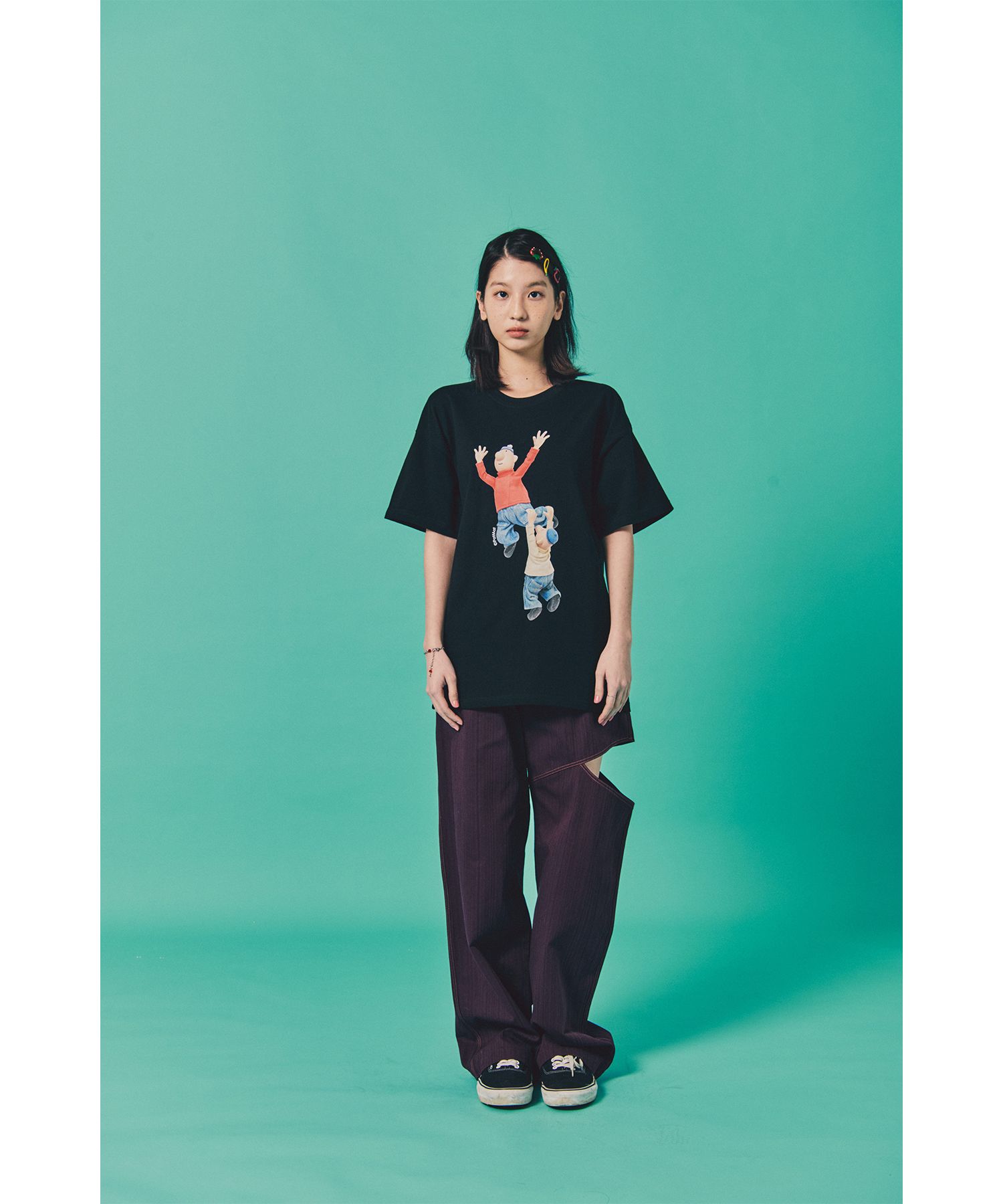 Tシャツ・カットソー LAUGHER PATMAT WOW T-SHIRT BLACK PM17 MUSINSA公式 | LAUGHER [PAT&MAT] Wow, T-shirt. - Black