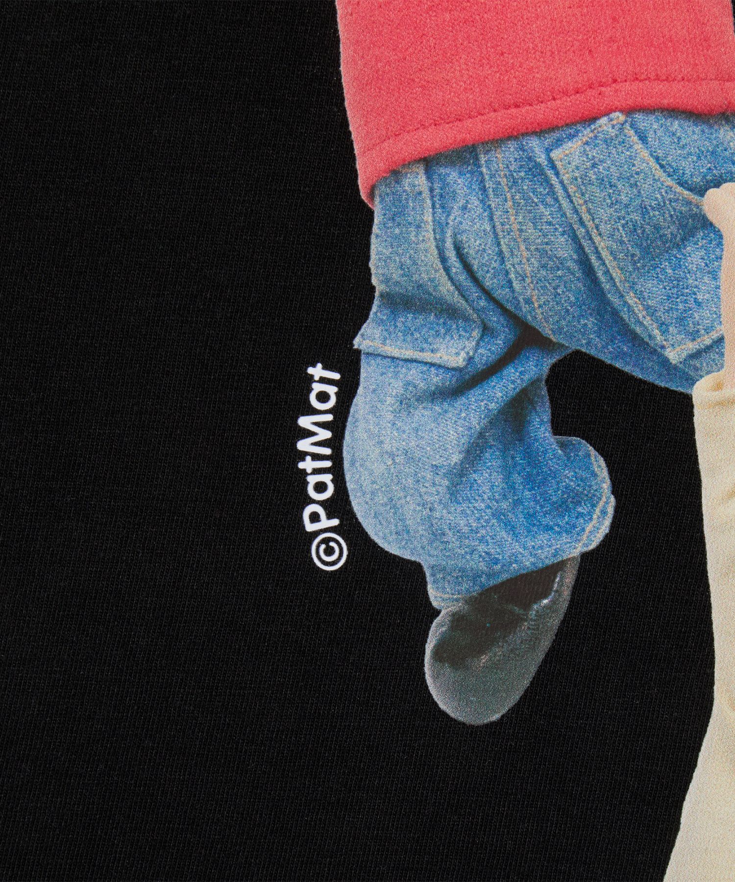 MUSINSA公式 | LAUGHER [PAT&MAT] Wow, T-shirt. - Black