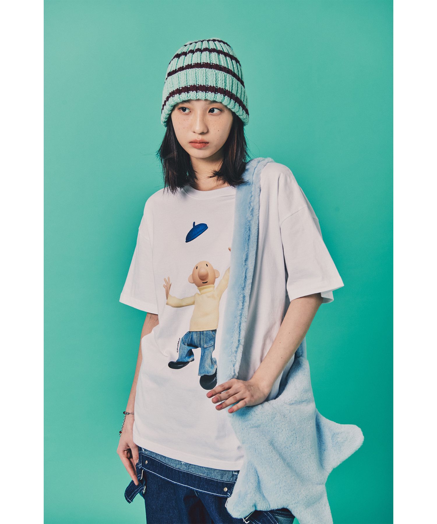 MUSINSA公式 | LAUGHER [PAT&MAT] Wow, pat T-shirt. - White