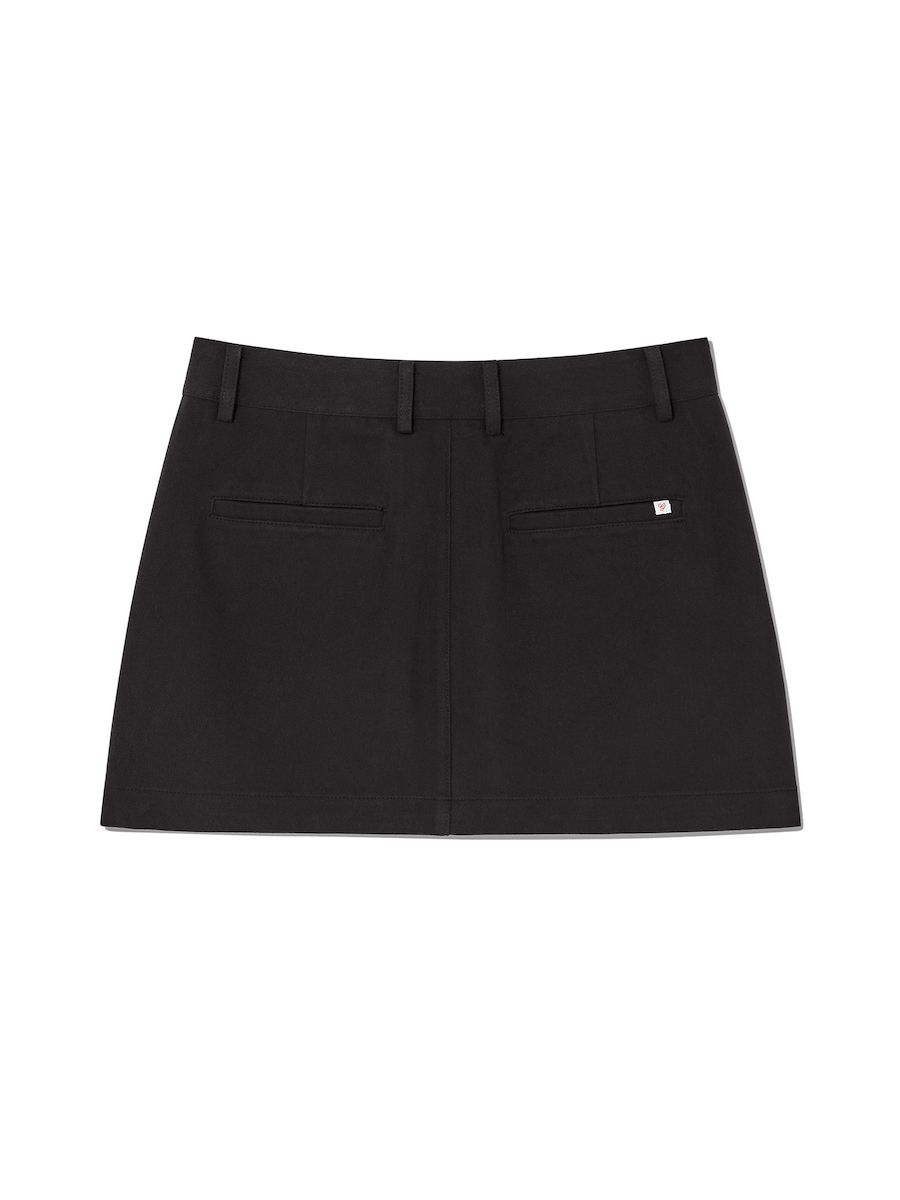 MUSINSA | GLOWNY OXFORD COTTON MINI SKIRT (BLACK)