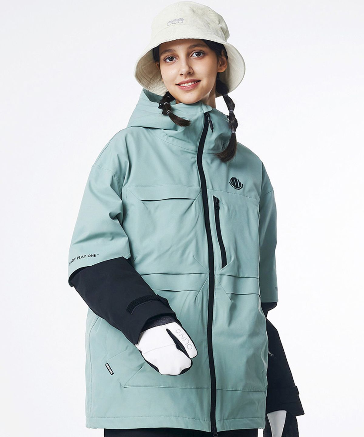 돌아우터웨어(DOLL OUTERWEAR) [DOLL X NANDN]2223 비틀 스노우보드복 자켓 그린 남녀공용