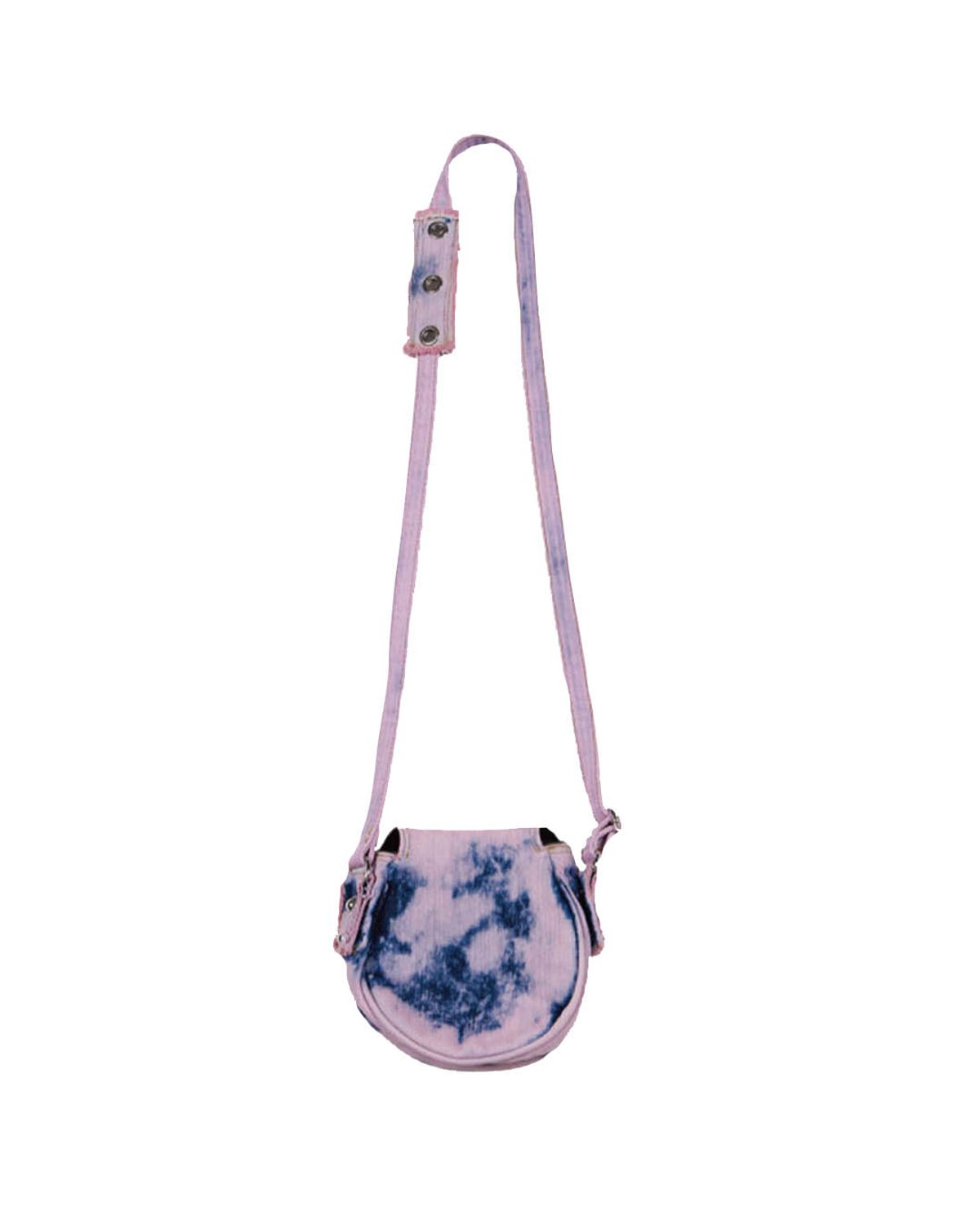 더뮤지엄비지터(THEMUSEUMVISITOR) WASHED DENIM MINIBAG (PINK BLUE)