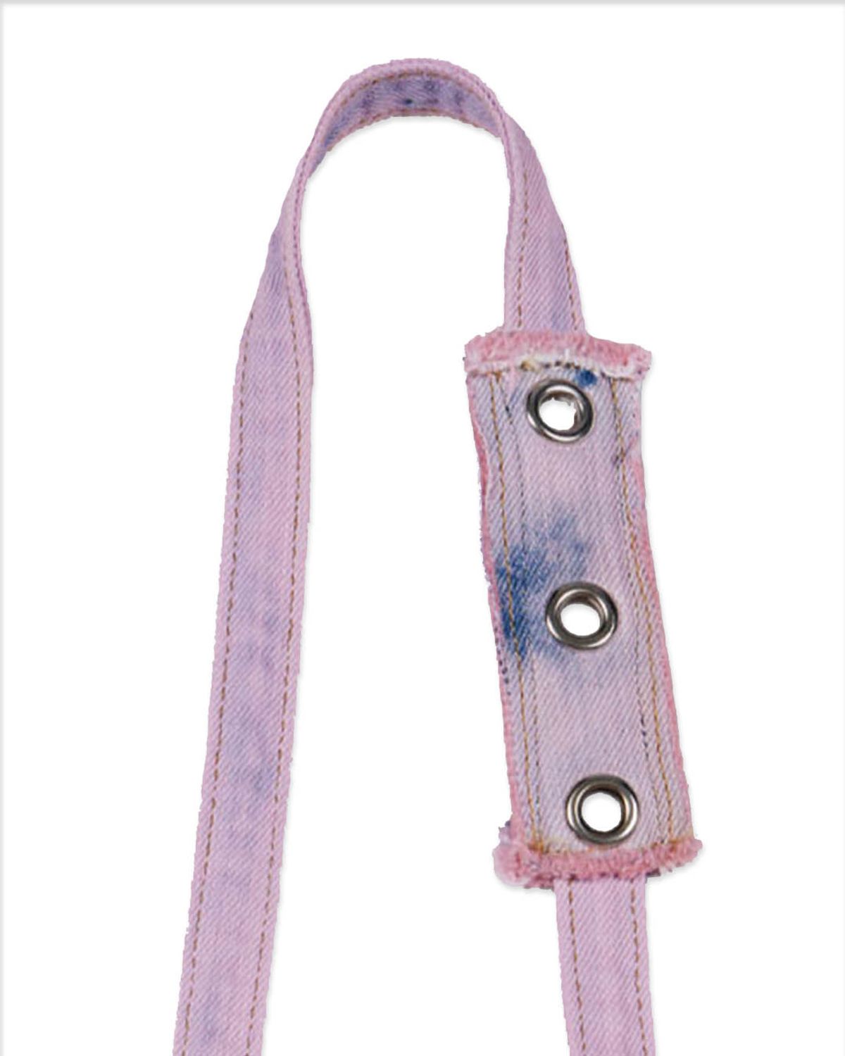 더뮤지엄비지터(THEMUSEUMVISITOR) WASHED DENIM MINIBAG (PINK BLUE)
