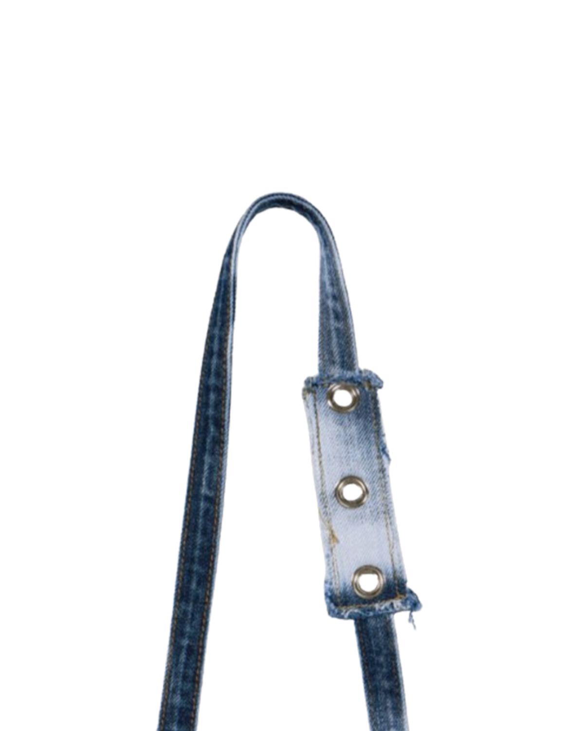더뮤지엄비지터(THEMUSEUMVISITOR) WASHED DENIM MINIBAG (WHITE BLUE)