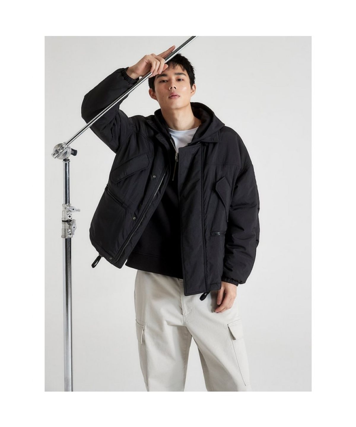 시프트지(SHIFT.G) Semi Wide Cargo Pants - Ivory