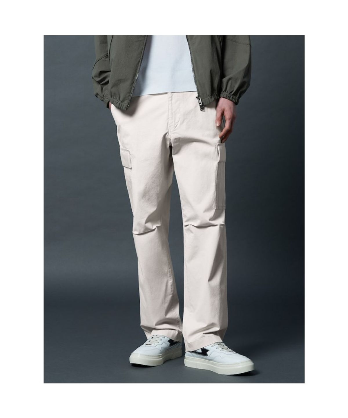 시프트지(SHIFT.G) Semi Wide Cargo Pants - Ivory