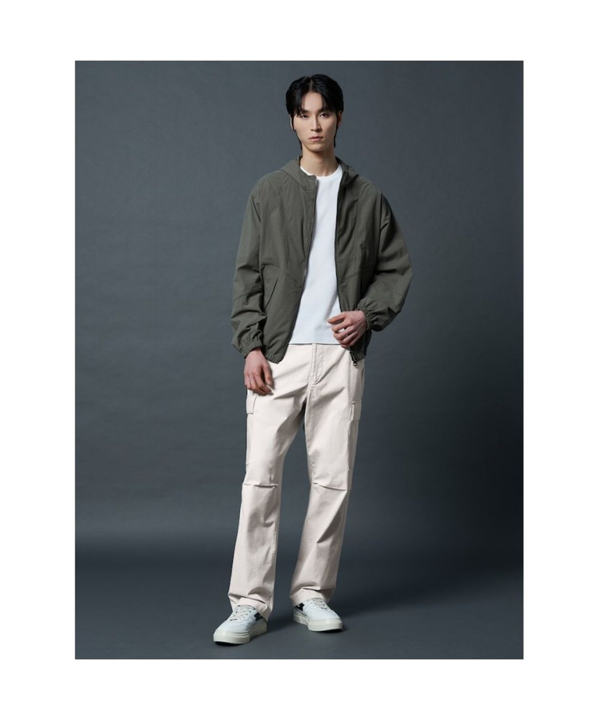 시프트지(SHIFT.G) Semi Wide Cargo Pants - Ivory
