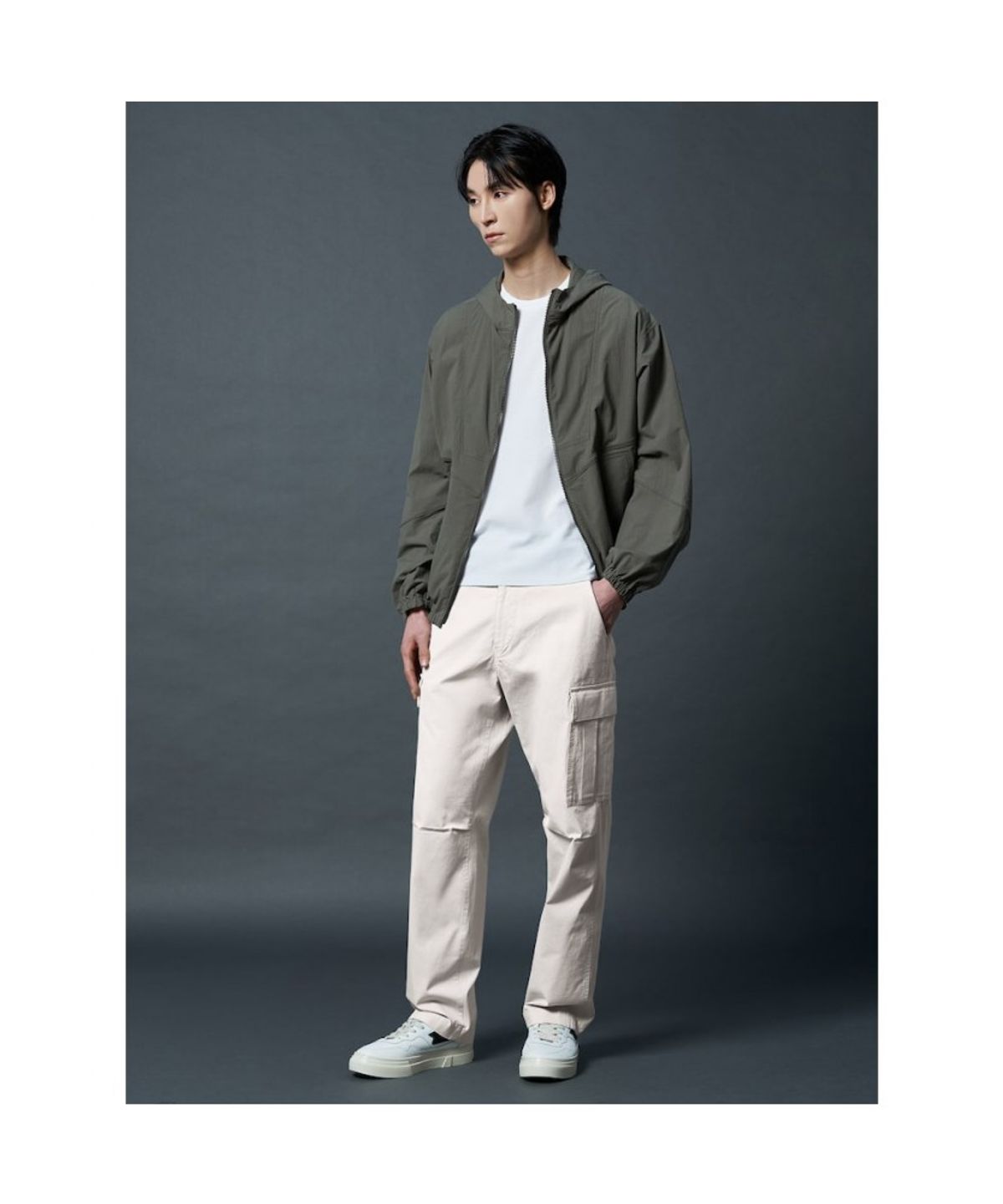 시프트지(SHIFT.G) Semi Wide Cargo Pants - Ivory