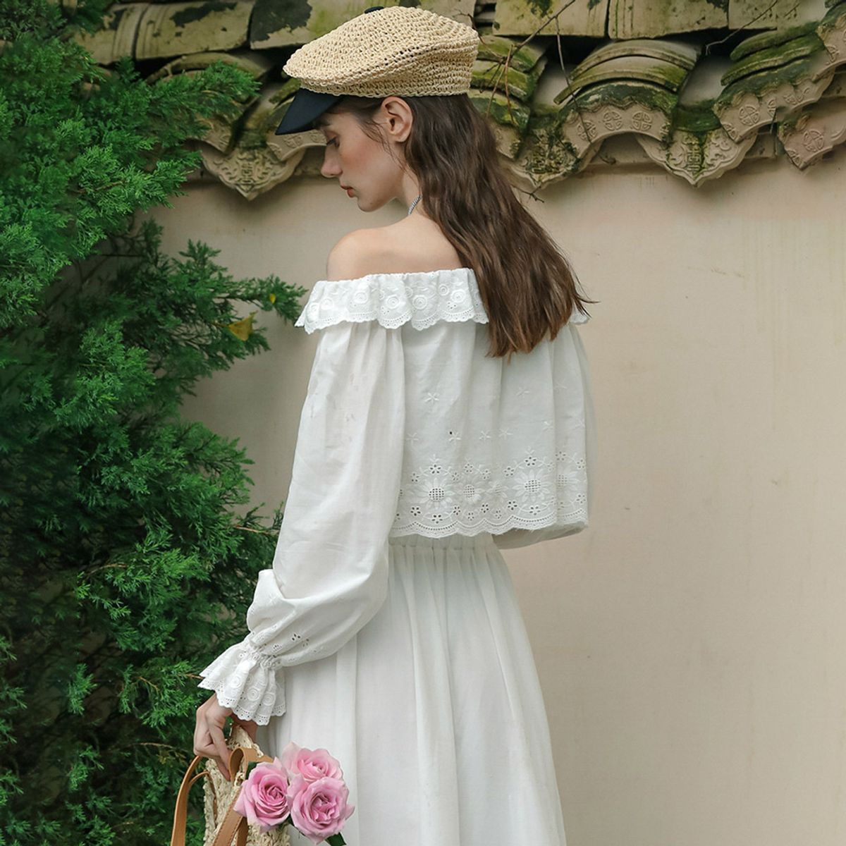 던드롭(DUNDROP) DD_Pure white two-piece set