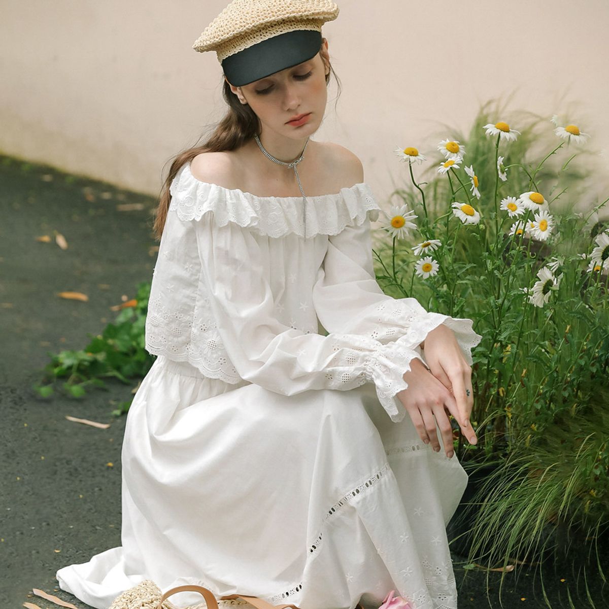 던드롭(DUNDROP) DD_Pure white two-piece set