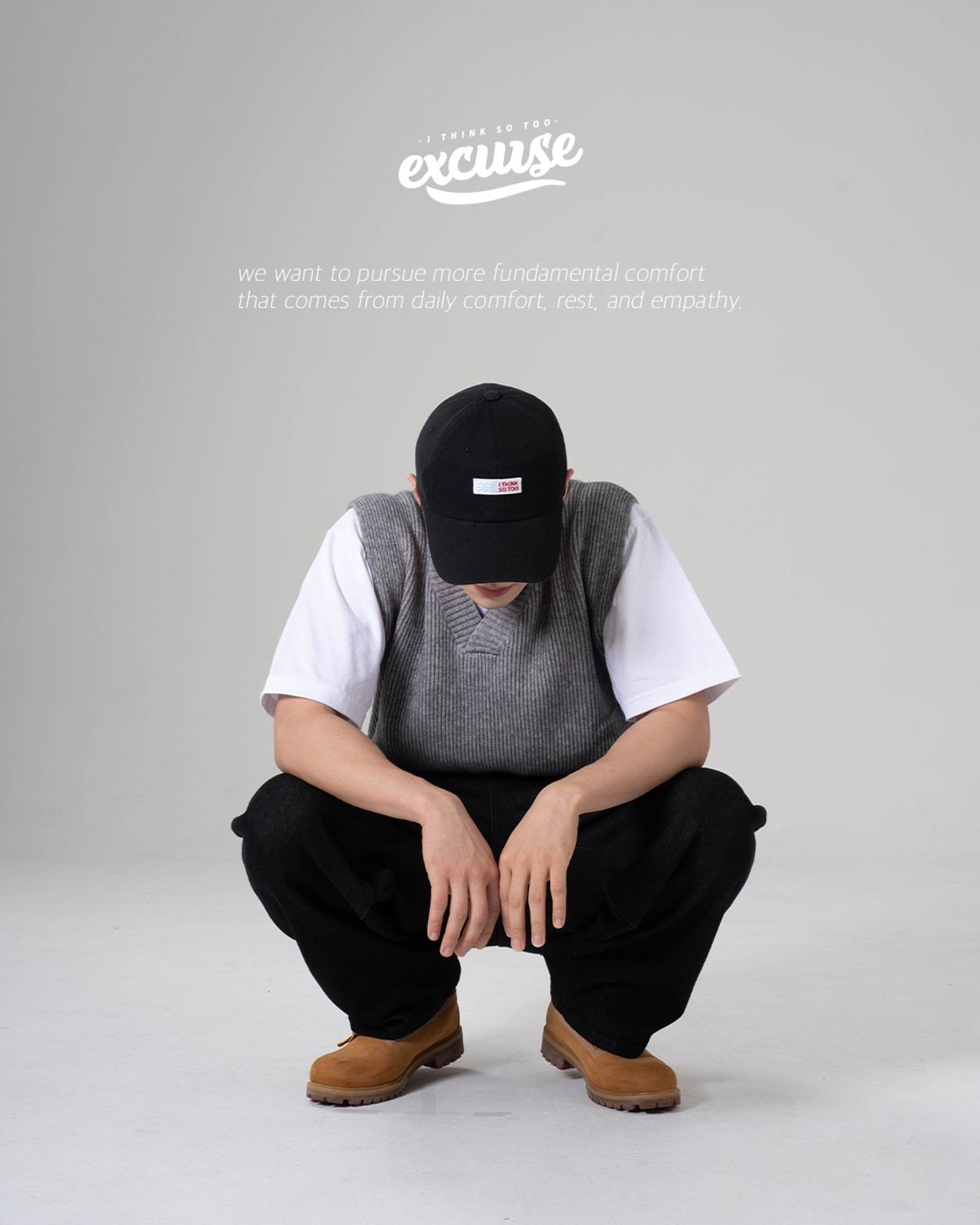 익스커스(EXCURSE) 피그먼트 워싱 볼캡- 블랙(I THINK SO TOO)