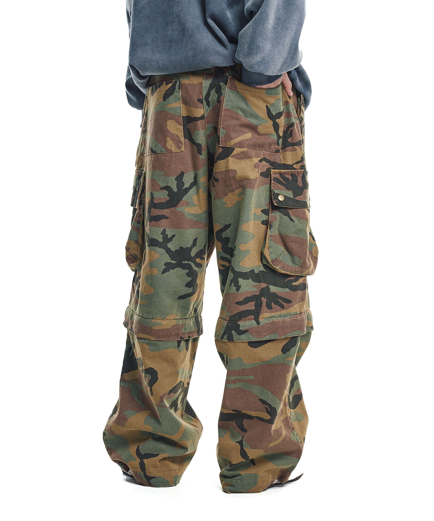MUSINSA | EASY NO EASY Docking camo cargo pants – khaki beige