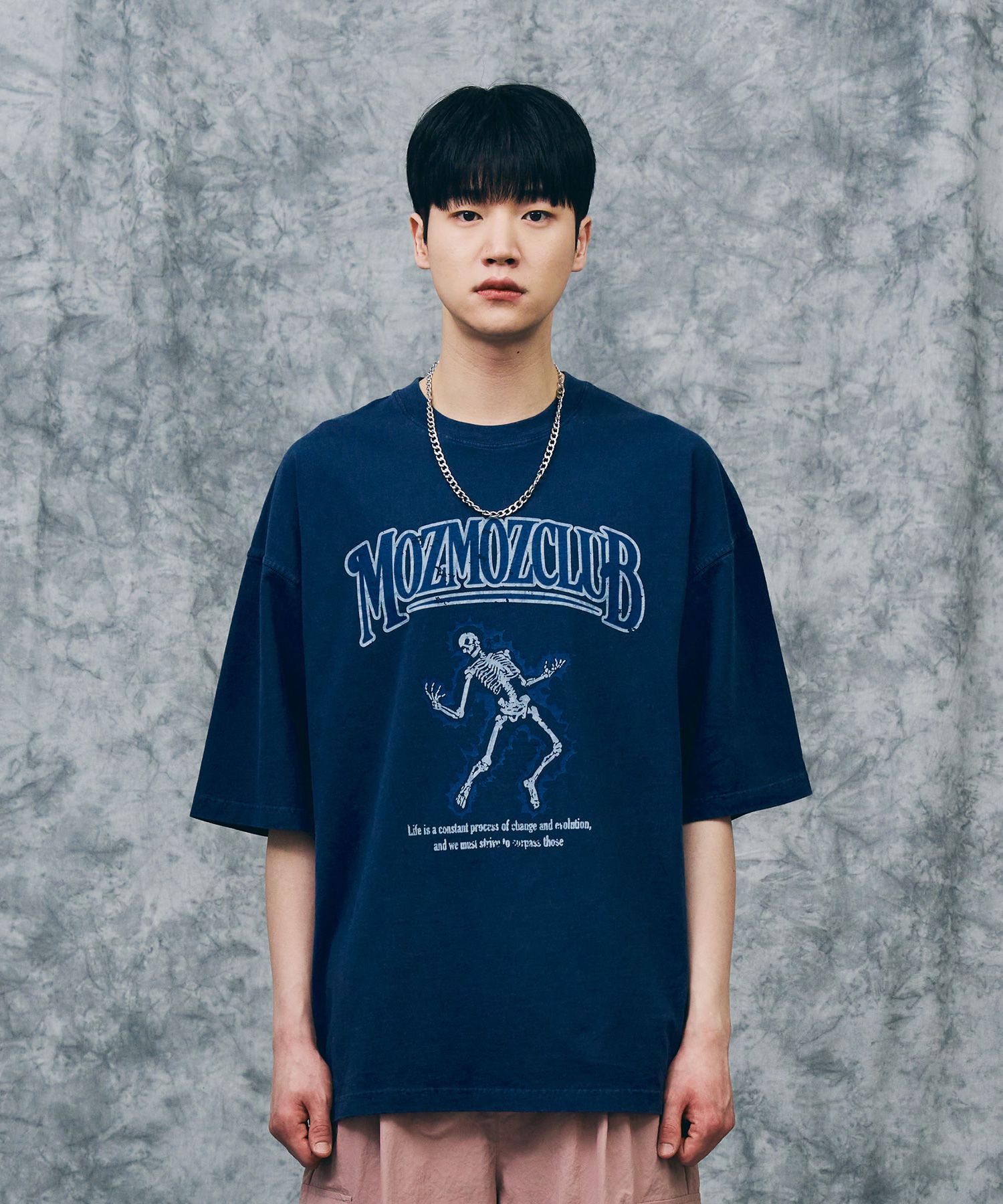 MUSINSA公式 | MOZMOZ Pigment Skeleton Overfit Short Sleeve T
