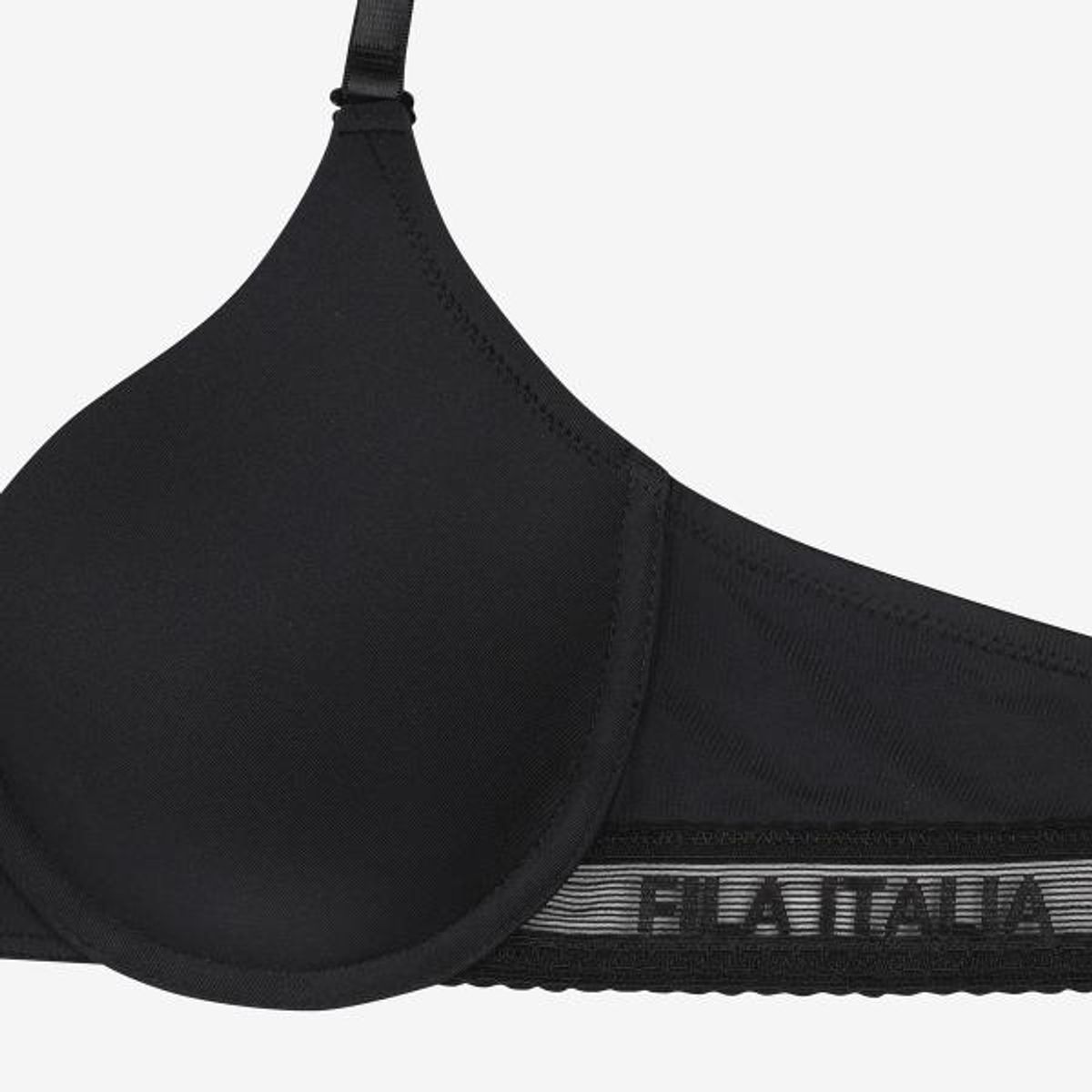 휠라언더웨어(FILA UNDERWEAR) 아웃핏 홀리데이 자카드 로고밴드 브라(FI4BAG1445FBLK)