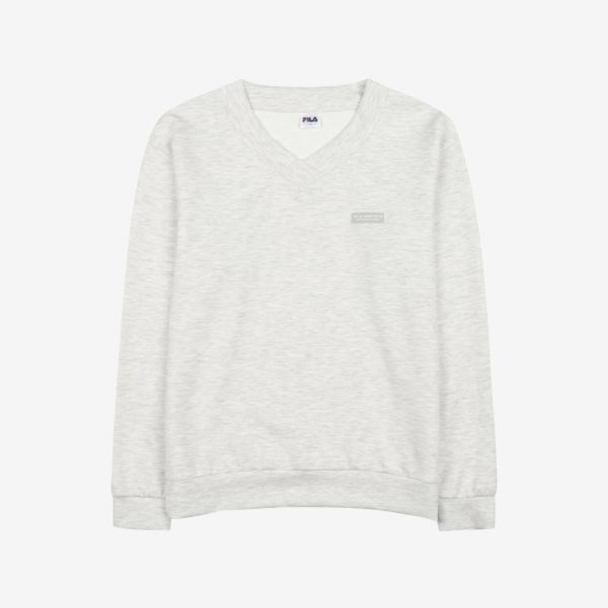 휠라언더웨어(FILA UNDERWEAR) 폴리레이온 담보루 여성 브이넥 맨투맨(FI4RLG2641FWTM)
