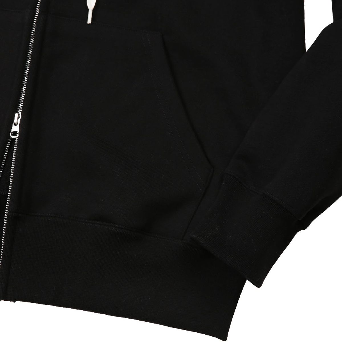 솔티(SORTIE) 2-Way Essential Sweat Hooded zip-up (Black)
