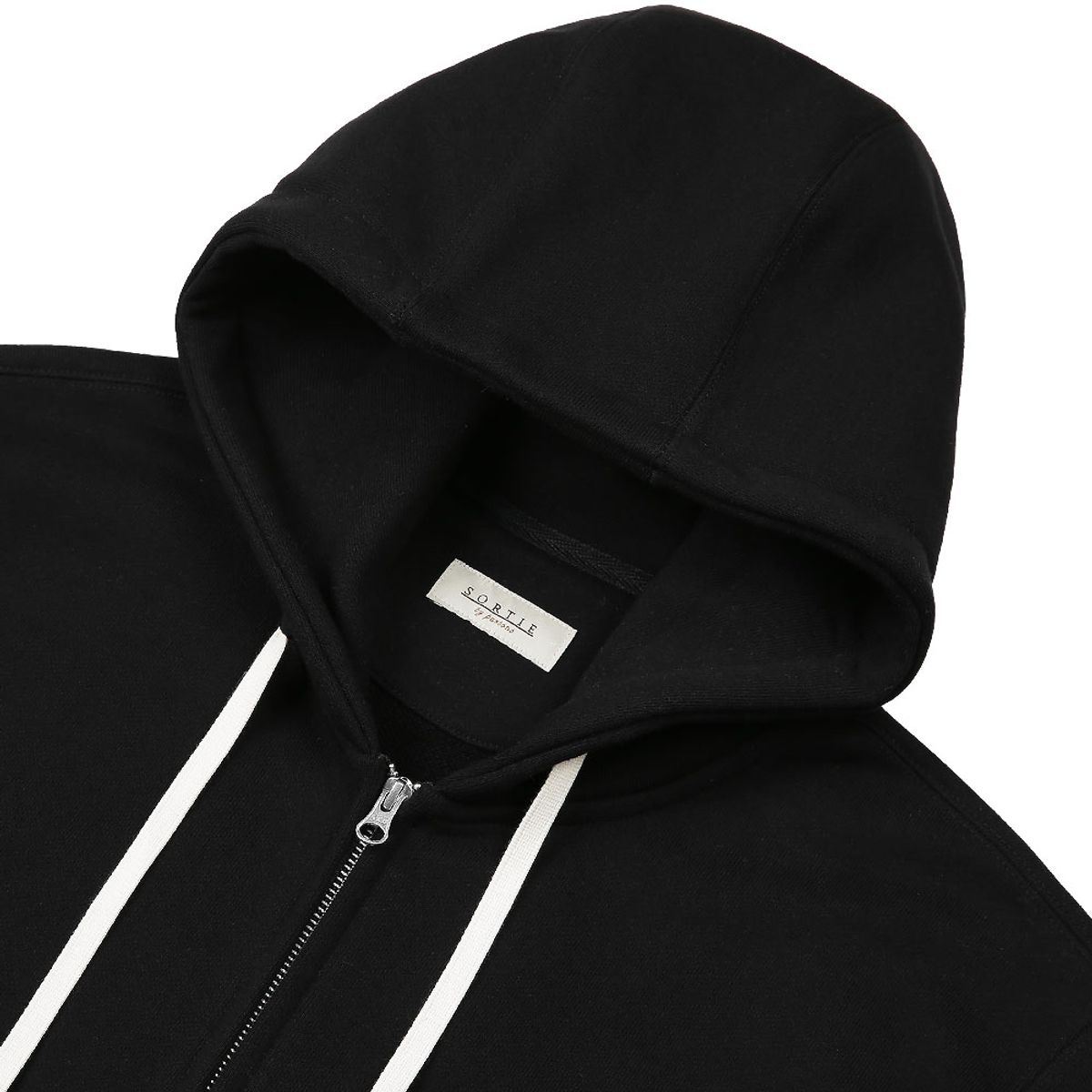 솔티(SORTIE) 2-Way Essential Sweat Hooded zip-up (Black)