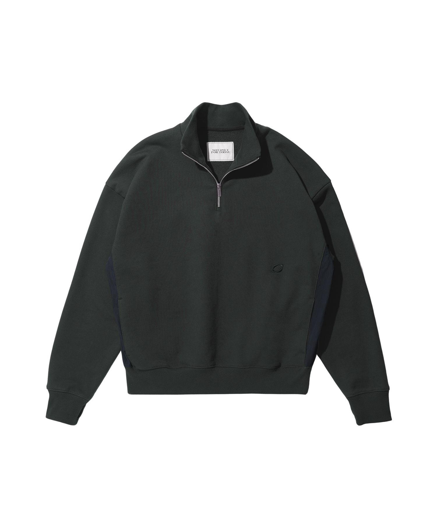 MUSINSA | NOT ONLY FOR TODAY Half Zip-Up Sweatshirt [Charcoal Gray]