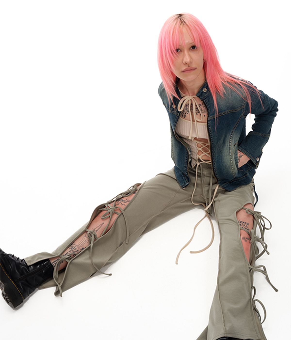 유쓰배쓰(YOUTHBATH) BACK STRING DENIM JACKET