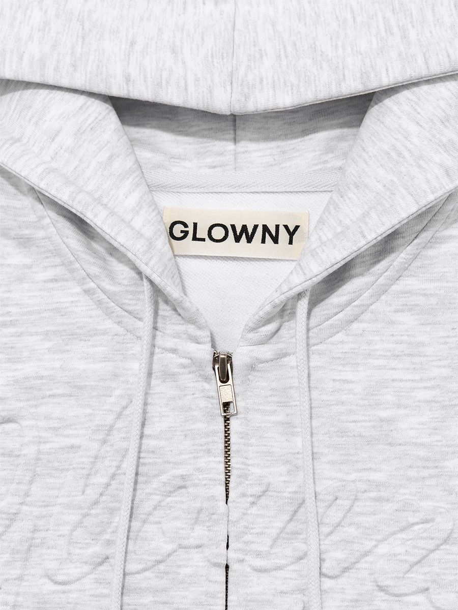 JORDAN ZIP-UP HOODIE (WHITE) - GLOWNY